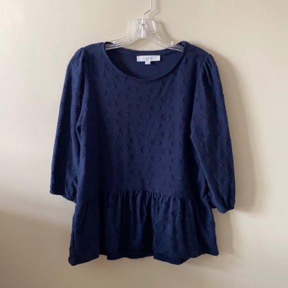 Loft Clip Dot Peplum Top - Picture 2 of 3